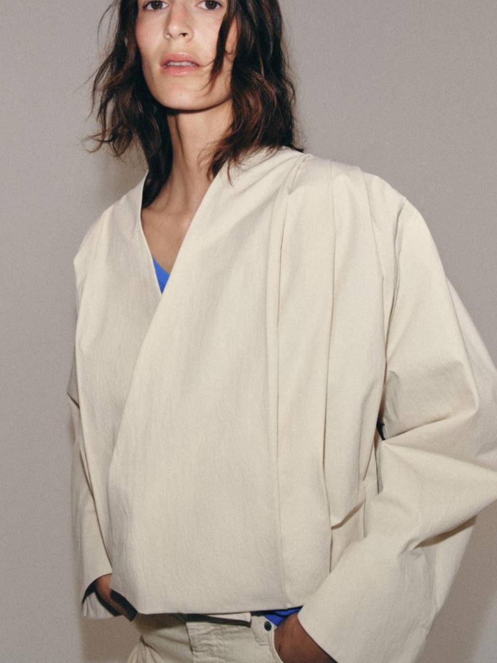 Zara ZW Collection Pleated Wrap Puffer Jacket